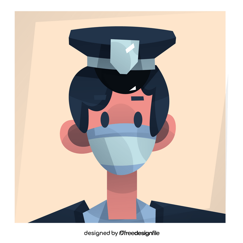 Personnel policeman during coronavirus pandemic clipart