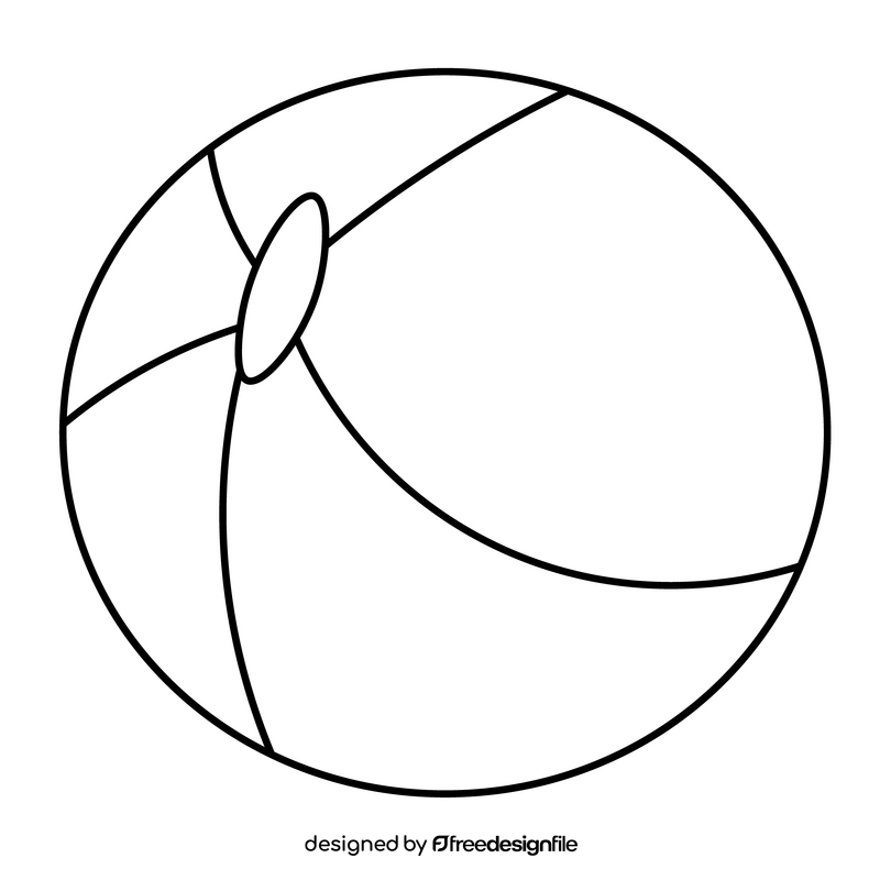 Inflatable beach ball illustration black and white clipart