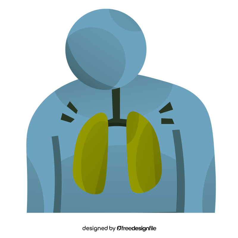 Stickman covid pneumania lungs sick clipart