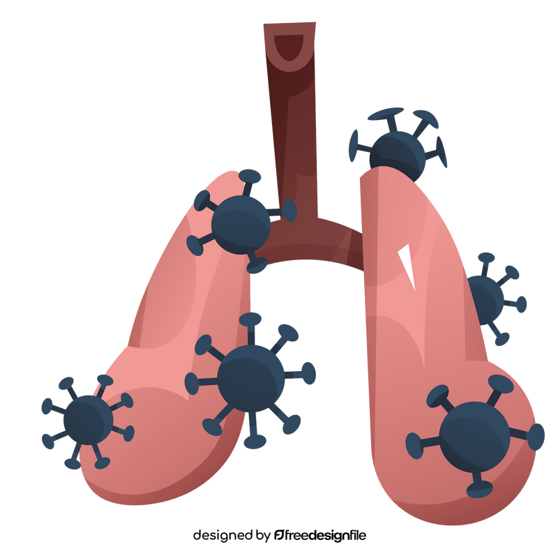 Coronavirus symptom breathing difficulties, pneumonia clipart