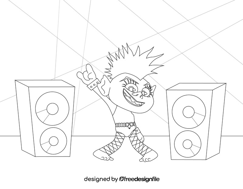 Cute cartoon character black and white vector