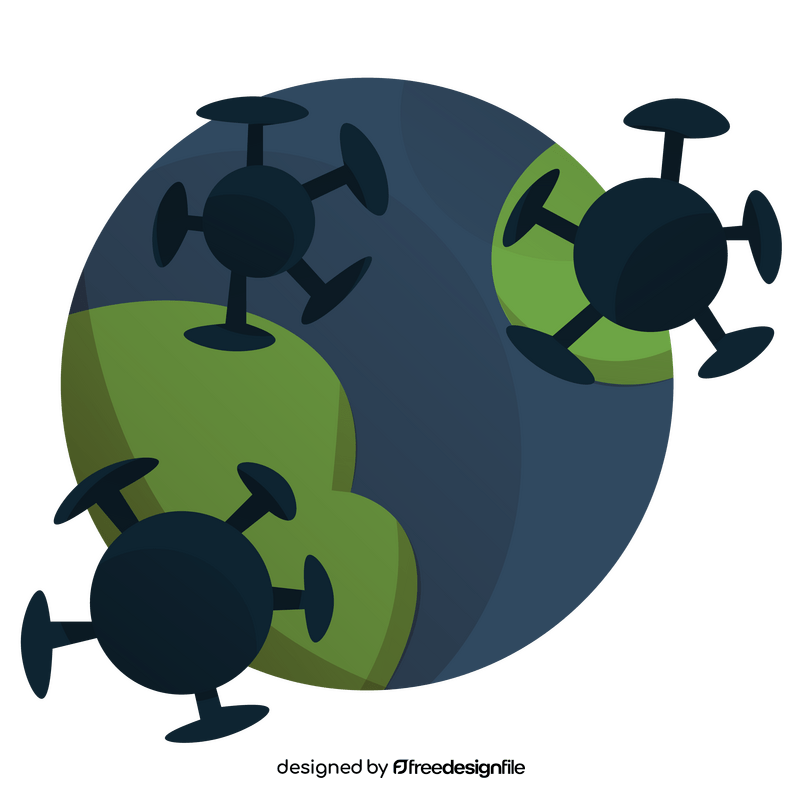 Sick planet, global pandemic cartoon clipart