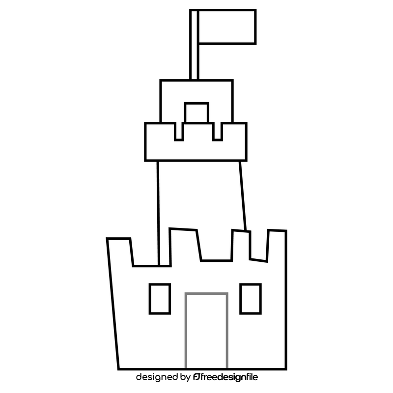 Cartoon castle black and white clipart vector free download
