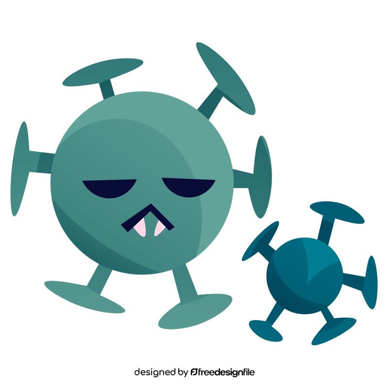 Coronavirus germs angry cartoon clipart