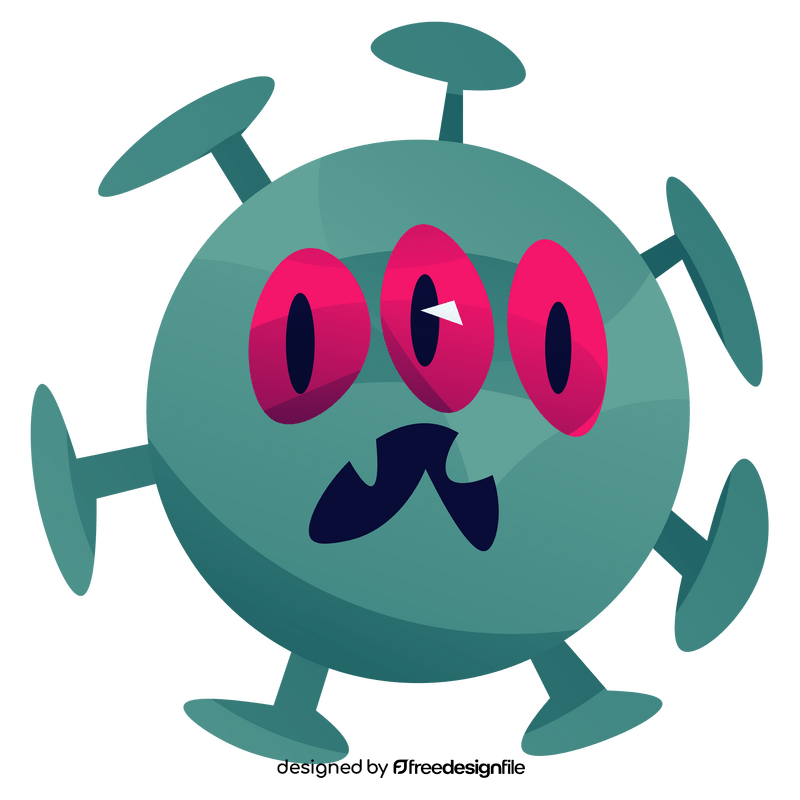 Coronavirus germ cartoon clipart