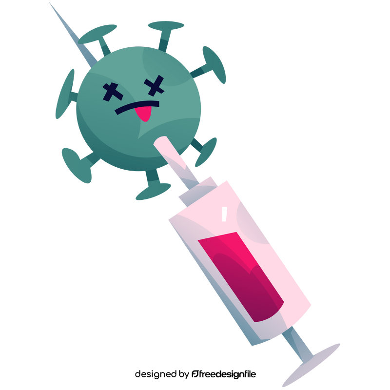 Coronavirus covid19 germ vaccine cartoon clipart