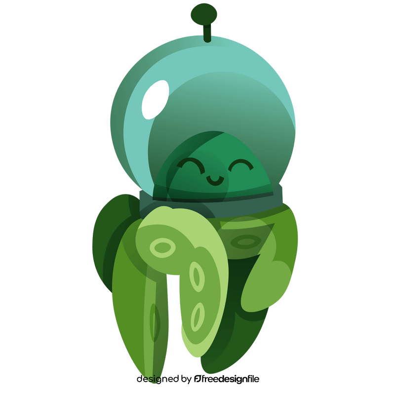 Smiling alien illustration clipart