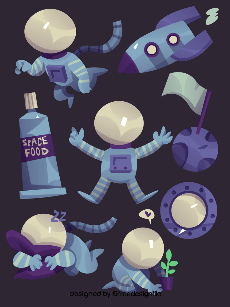 Set of astronaut, space vector