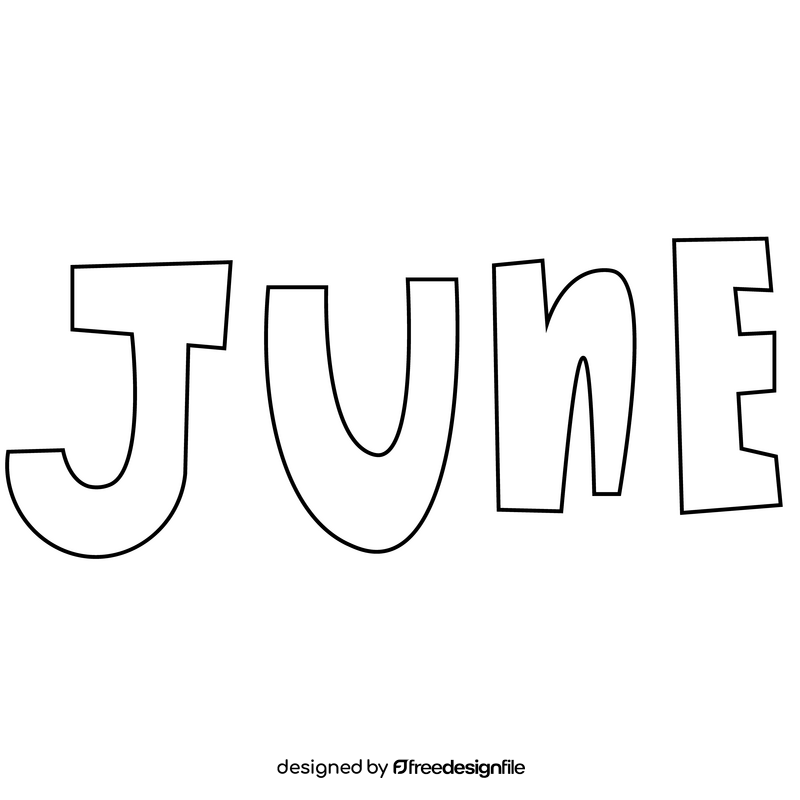 June black and white clipart