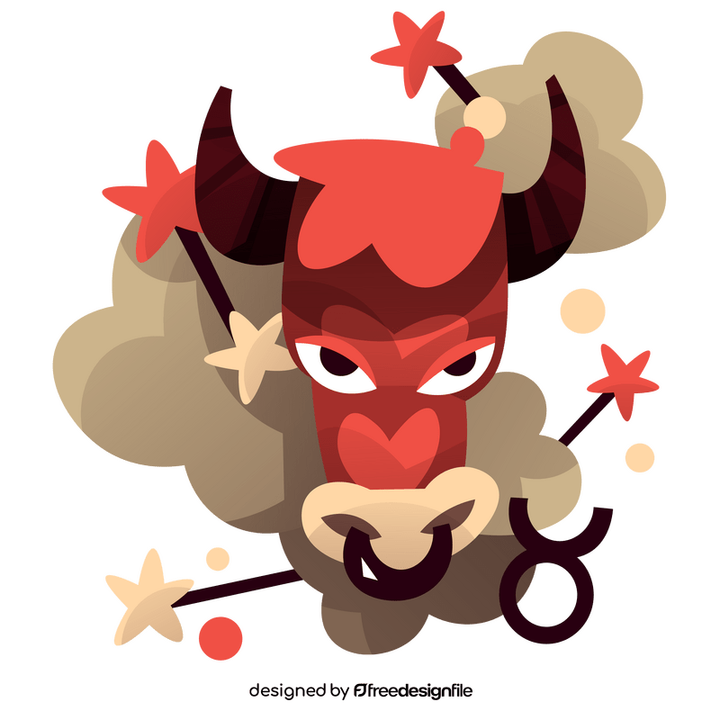 Cartoon taurus zodiac sign clipart