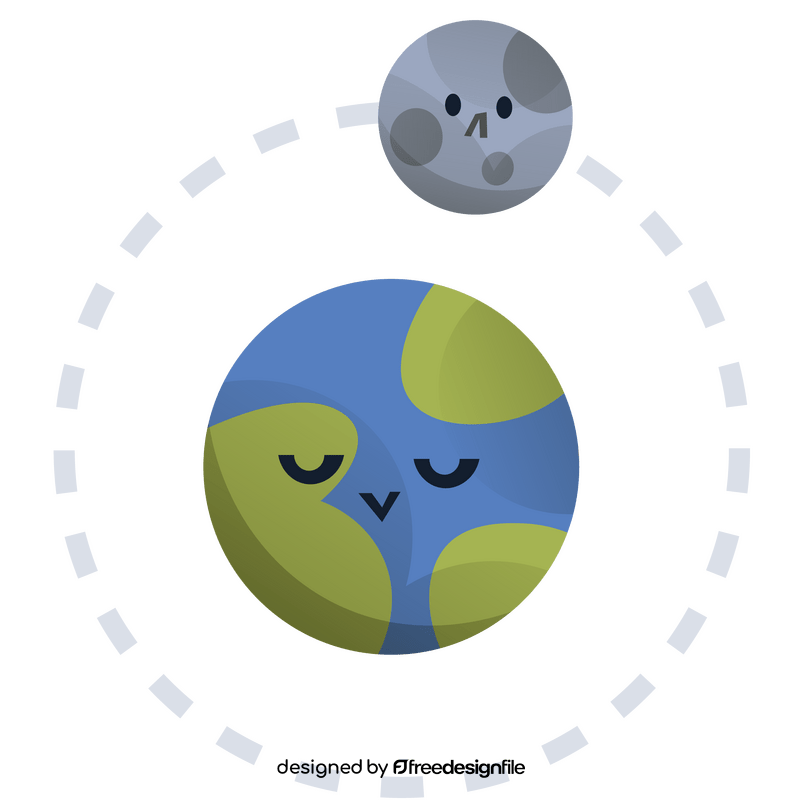 Moon orbiting earth free clipart