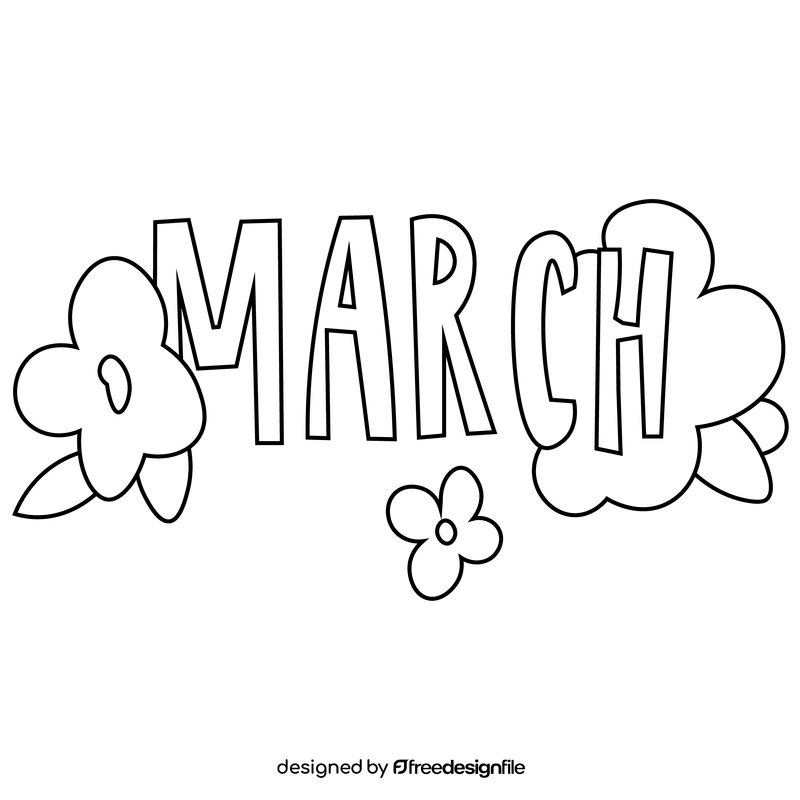 March stock illustration black and white clipart