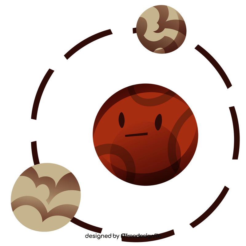 Mars in orbit illustration clipart