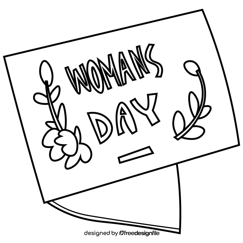 Womens day card black and white clipart