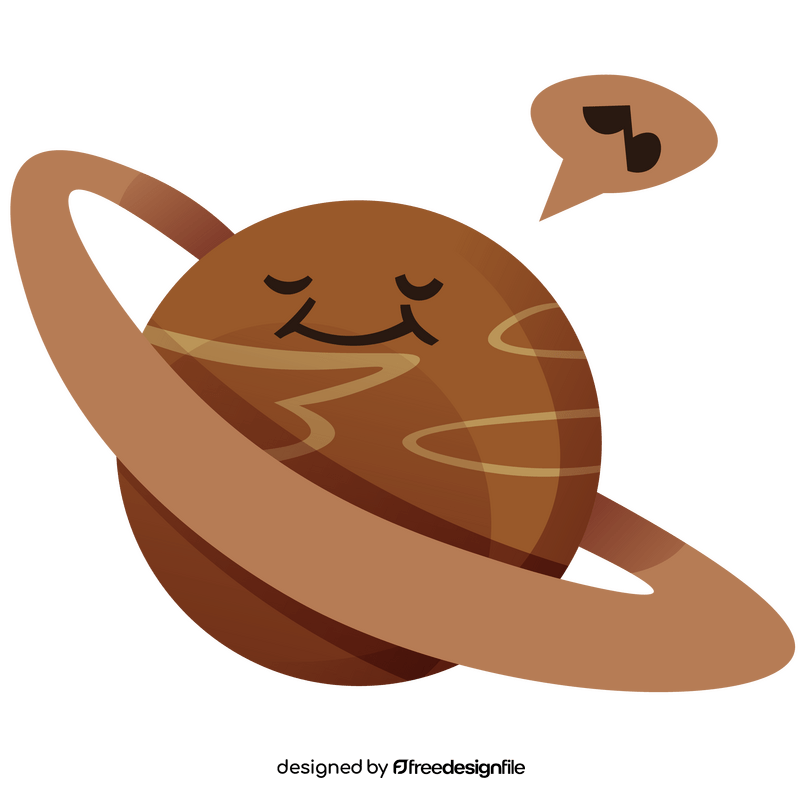 Happy saturn planet cartoon clipart