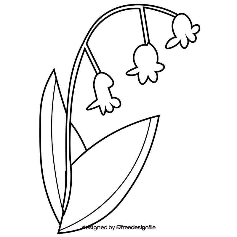 Snowdrop plant drawing black and white clipart