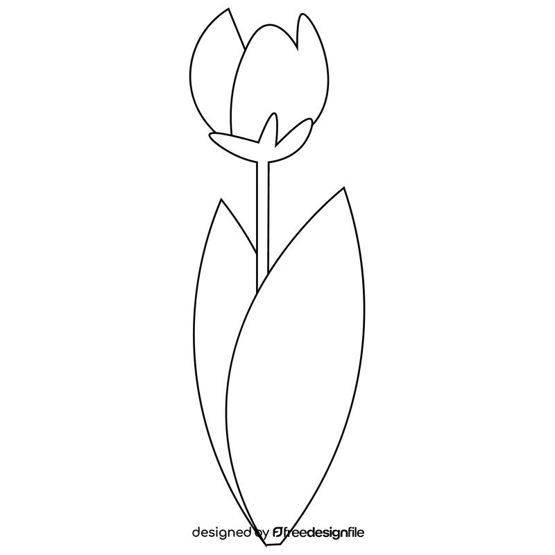 Free tulip black and white clipart