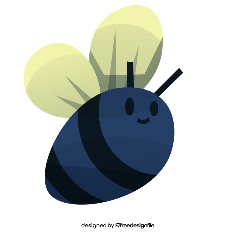 Cartoon bee flying clipart