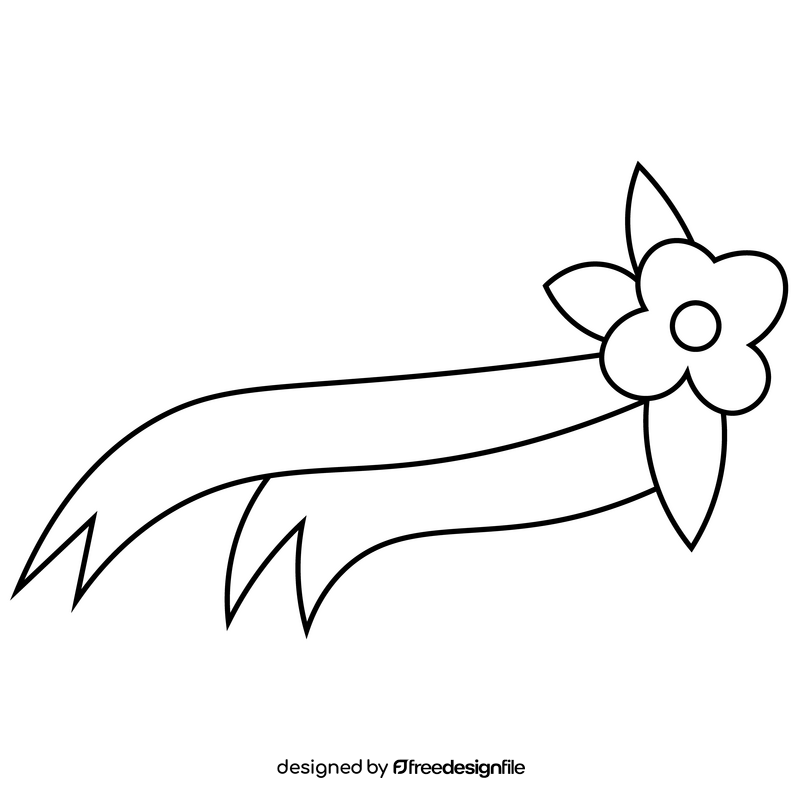 May spring ribbon black and white clipart