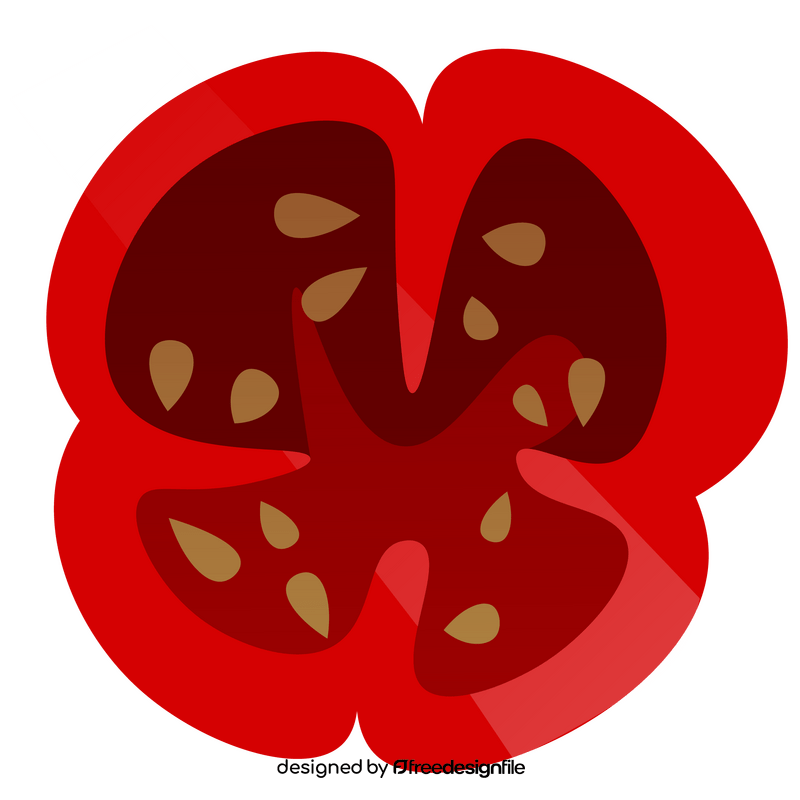 Red bell pepper cut in half clipart