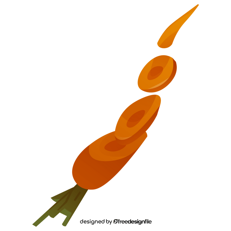 Carrot vegetable cut clipart