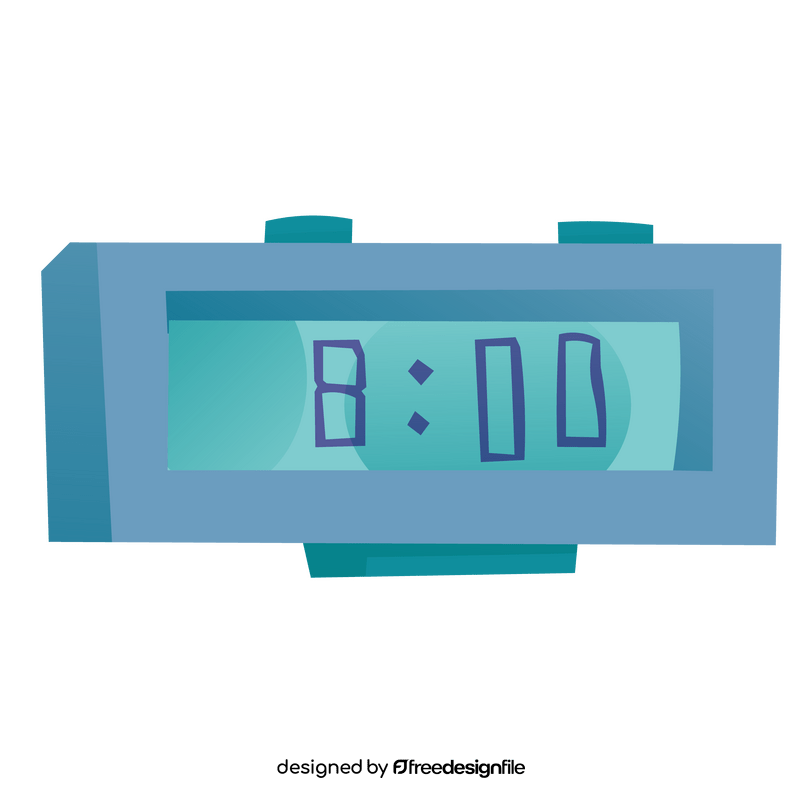 Morning digital alarm clock clipart