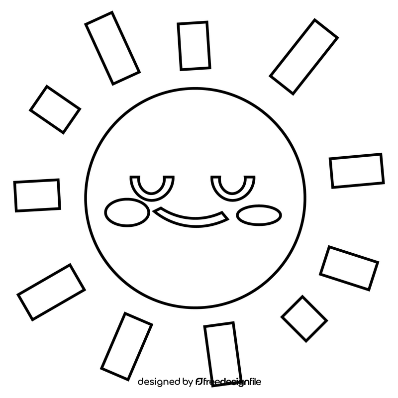 Sun illustration black and white clipart