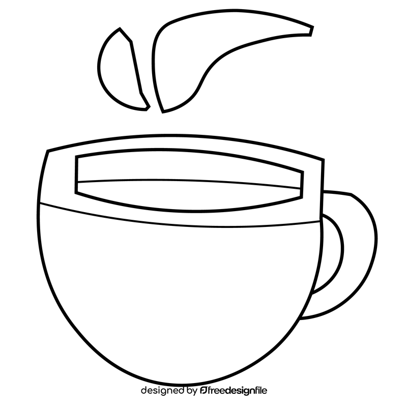 Cartoon coffee black and white clipart