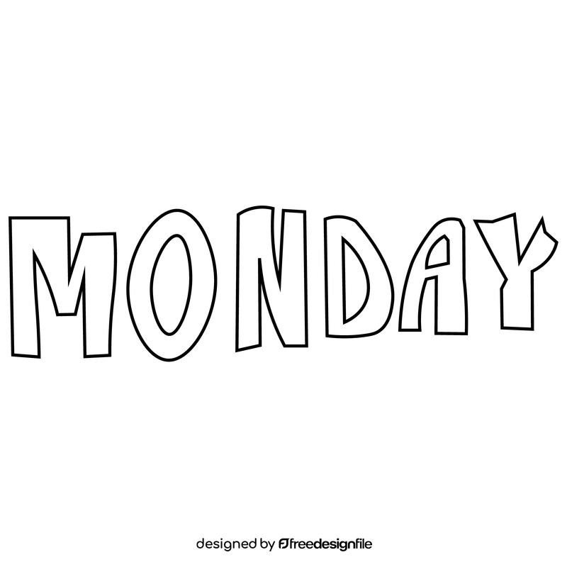 Monday sign black and white clipart