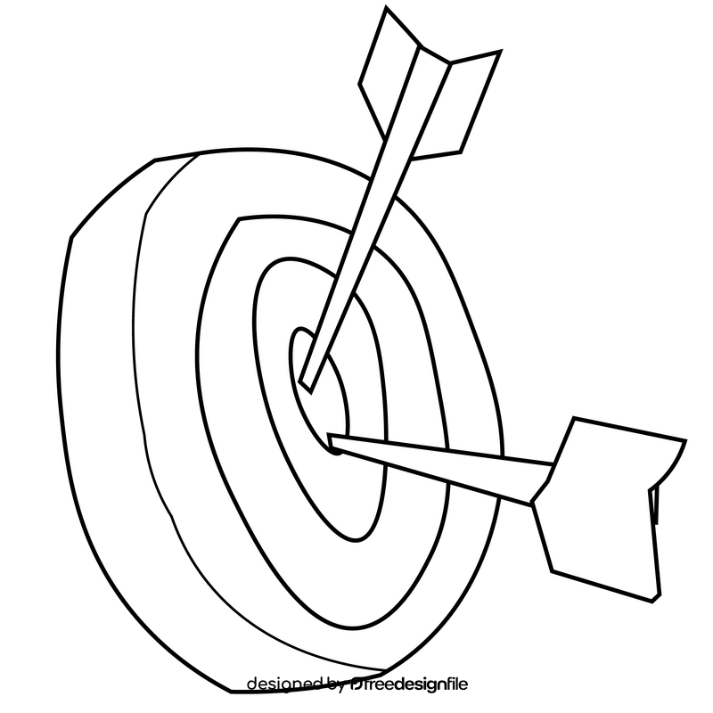 Monday target black and white clipart