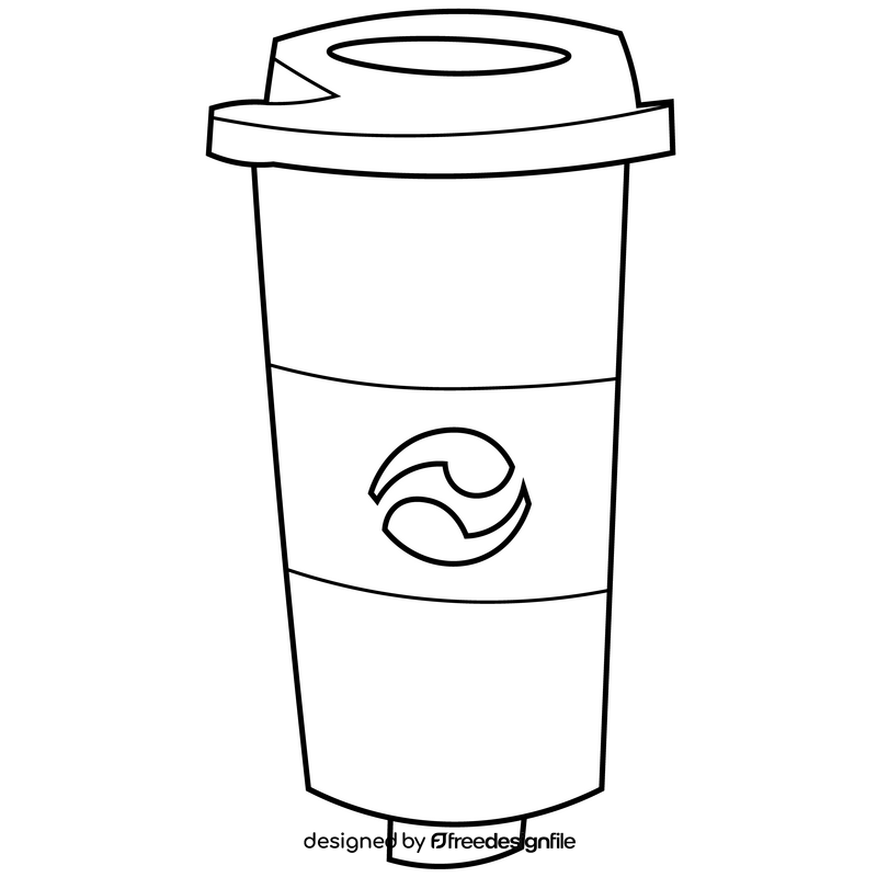 Free takeaway coffee black and white clipart