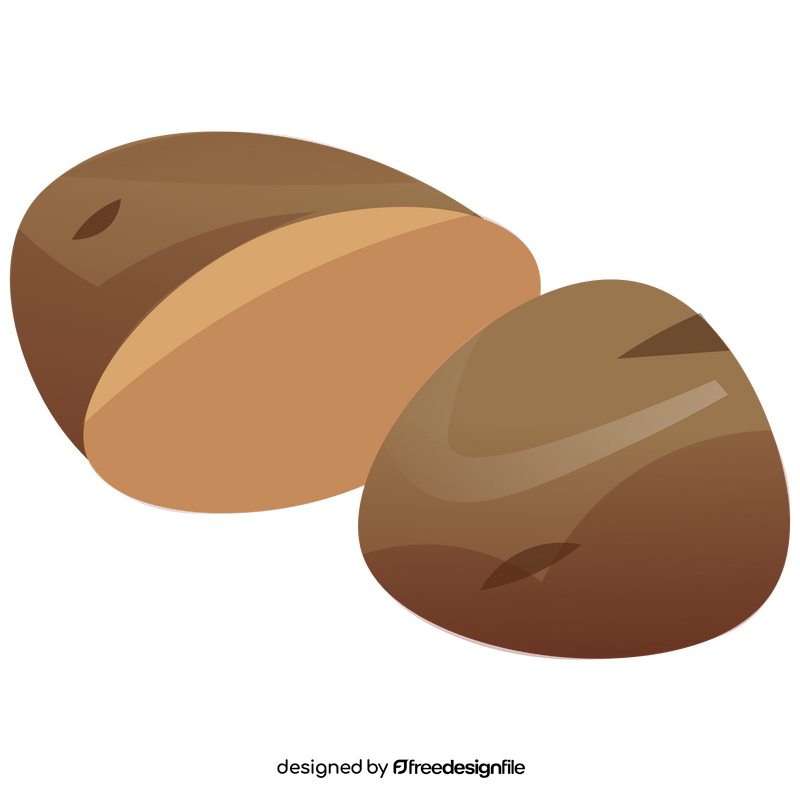 Potato vegetable cut in half clipart