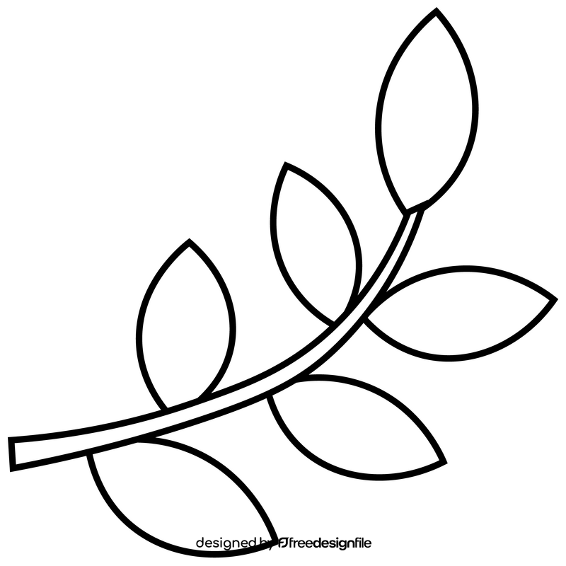 Autumn fall branch black and white clipart