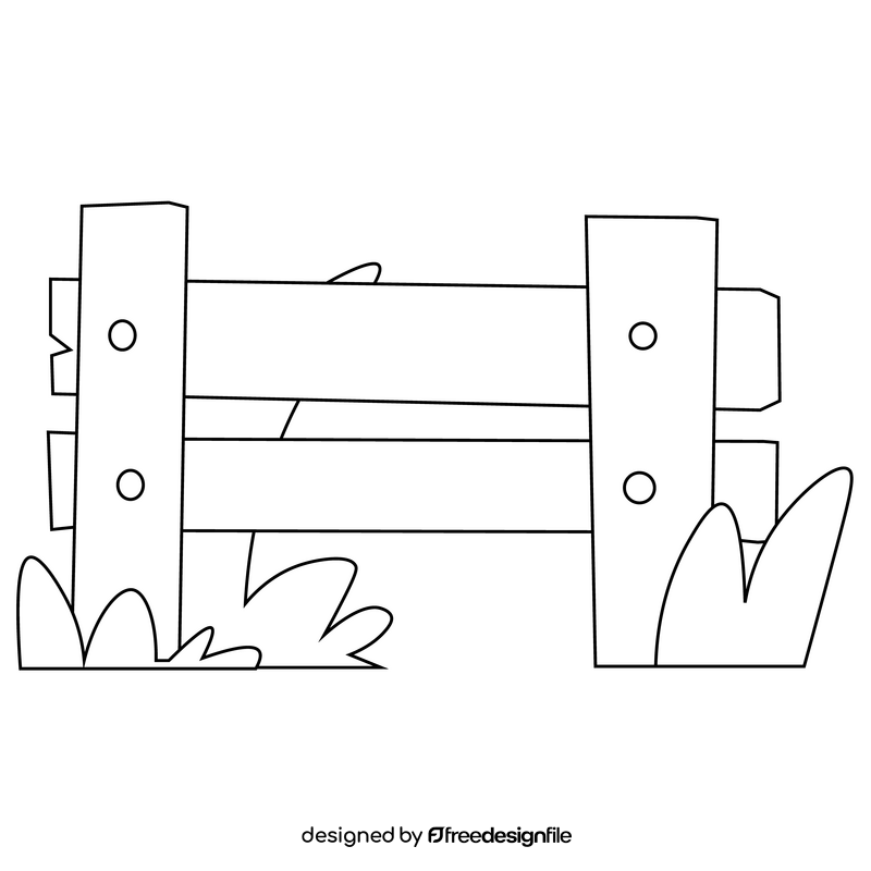 Cartoon fence black and white clipart