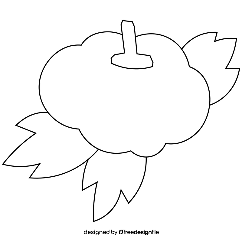 Cartoon pumpkin black and white clipart