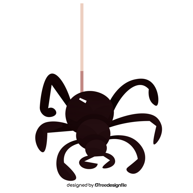 Hanging spider drawing clipart