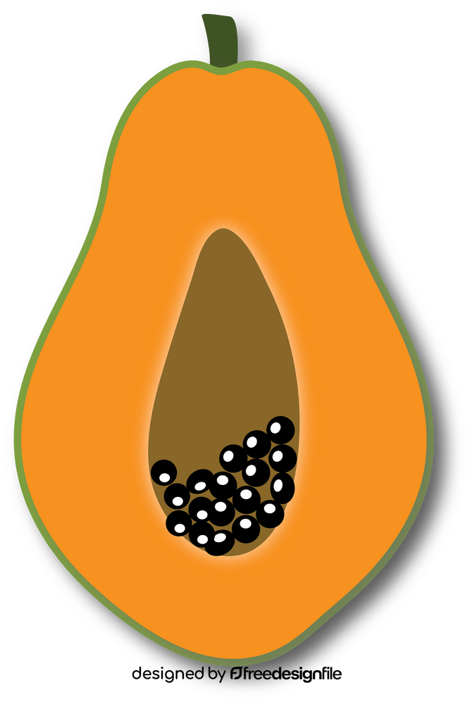 Sliced in Half Papaya clipart