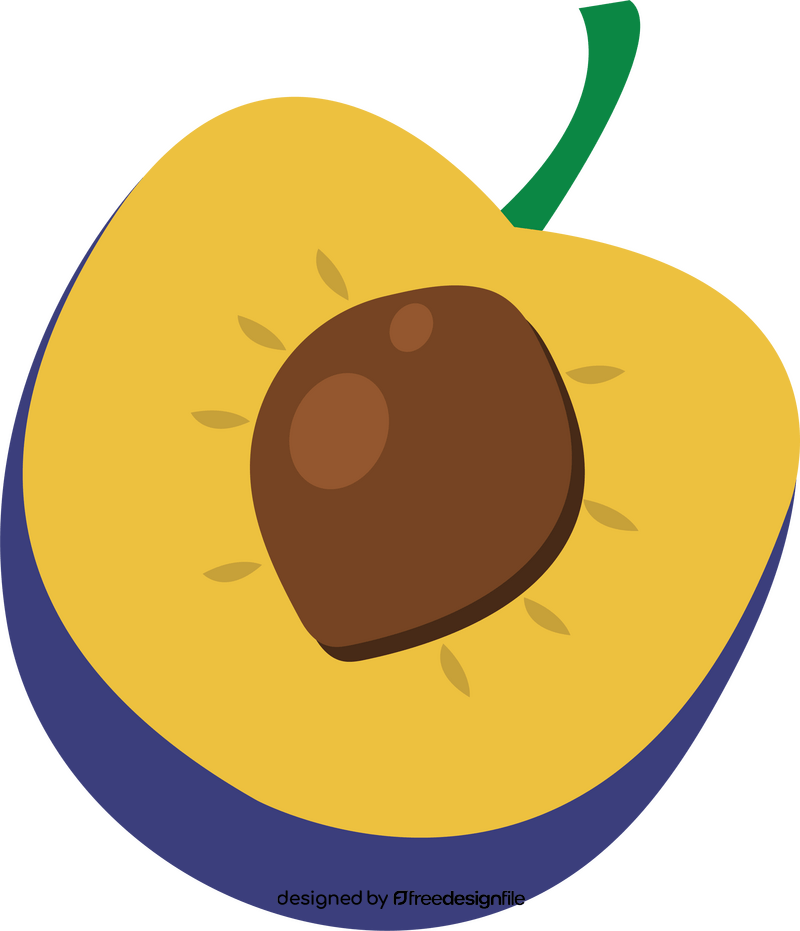 Sliced in Half Plum clipart