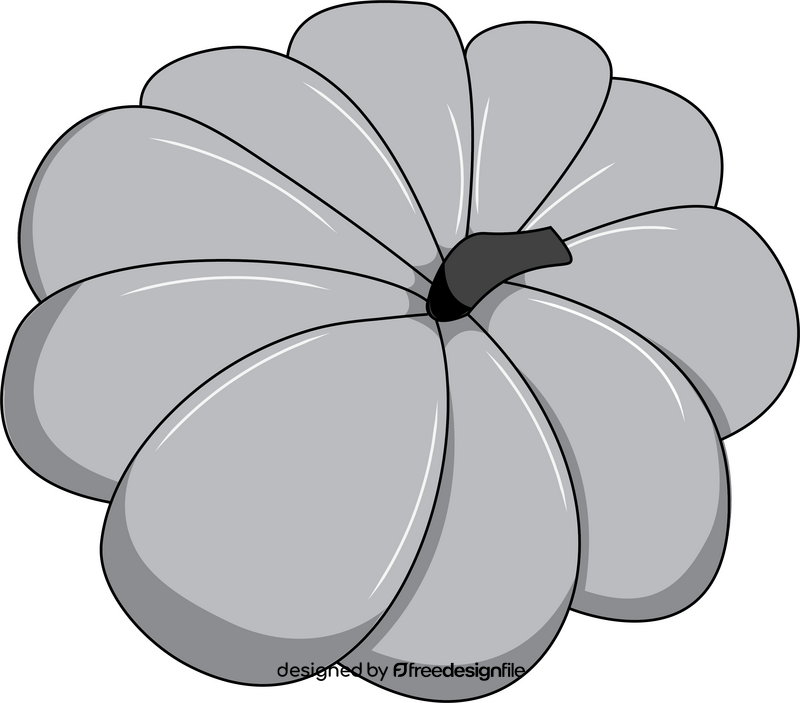 Pumpkin in Grayscale clipart