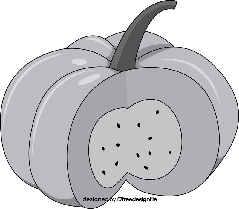 Pumpkin in Grayscale clipart