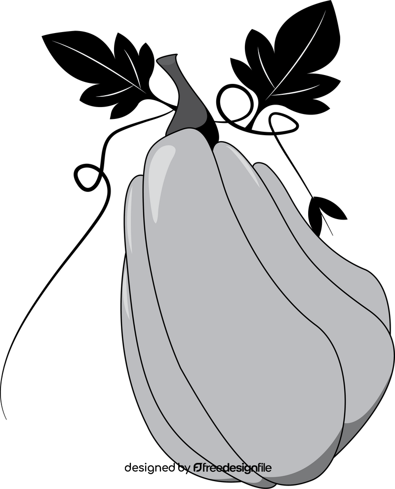 Pumpkin in Grayscale clipart