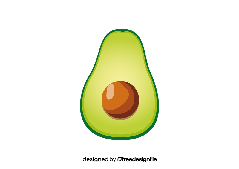 Cut in Half Avocado clipart