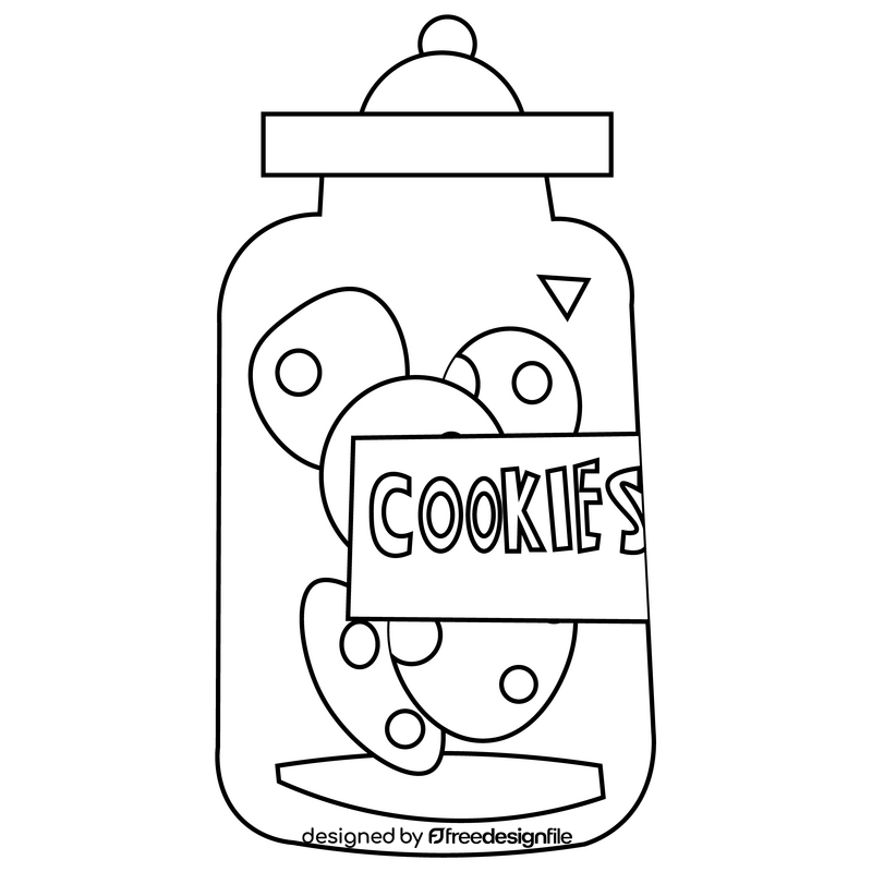 Cookies in a jar free black and white clipart