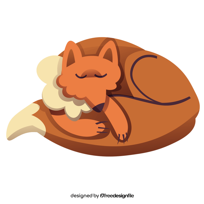 Sleeping fox clipart