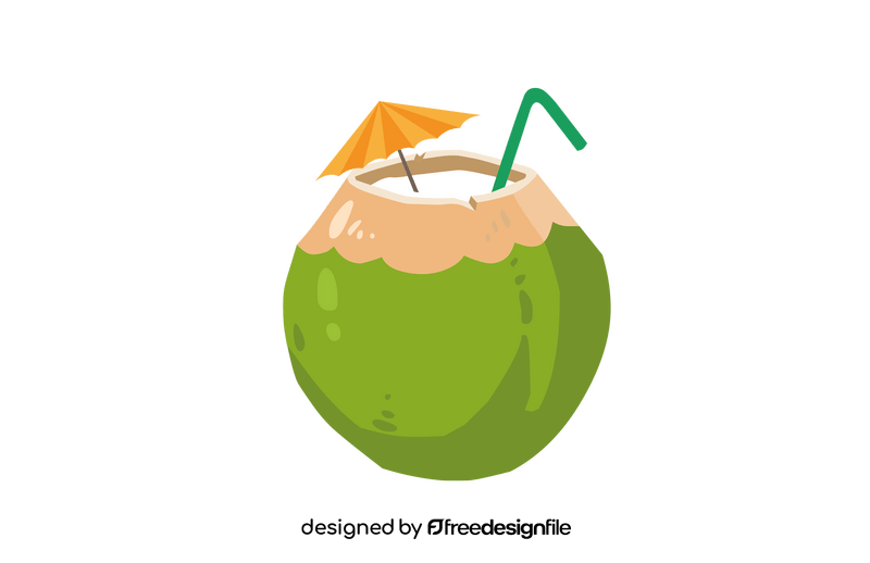 Peeled Green Coconut clipart