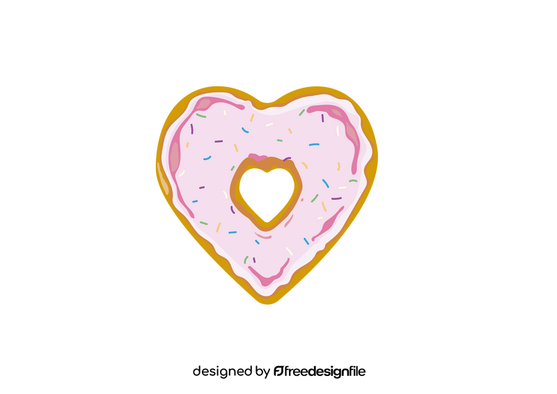 Pink Heart Shaped Donuts clipart