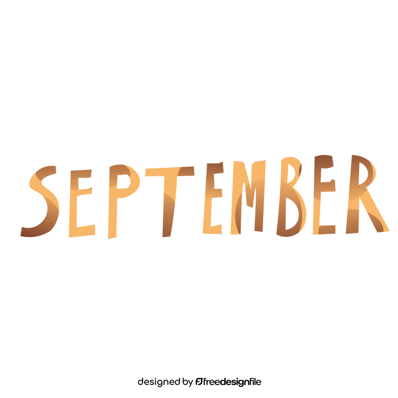 September calendar sign clipart