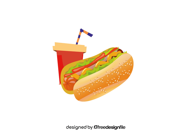 Hot Dog and Soda clipart