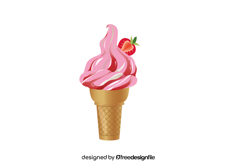 Soft Serve Ice Cream Cone clipart