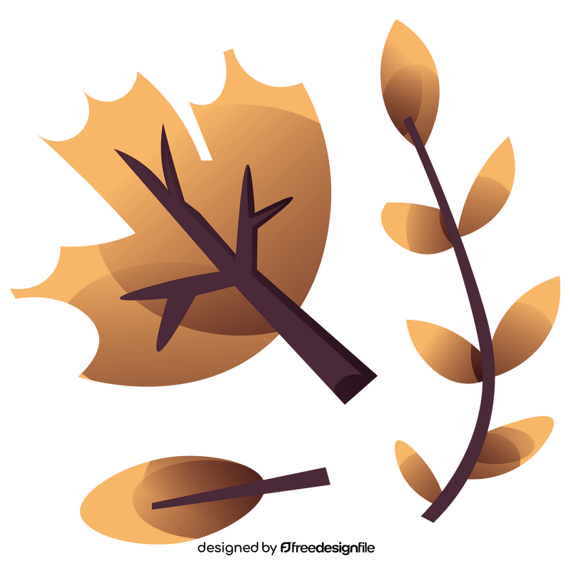 Cartoon autumn leaves clipart
